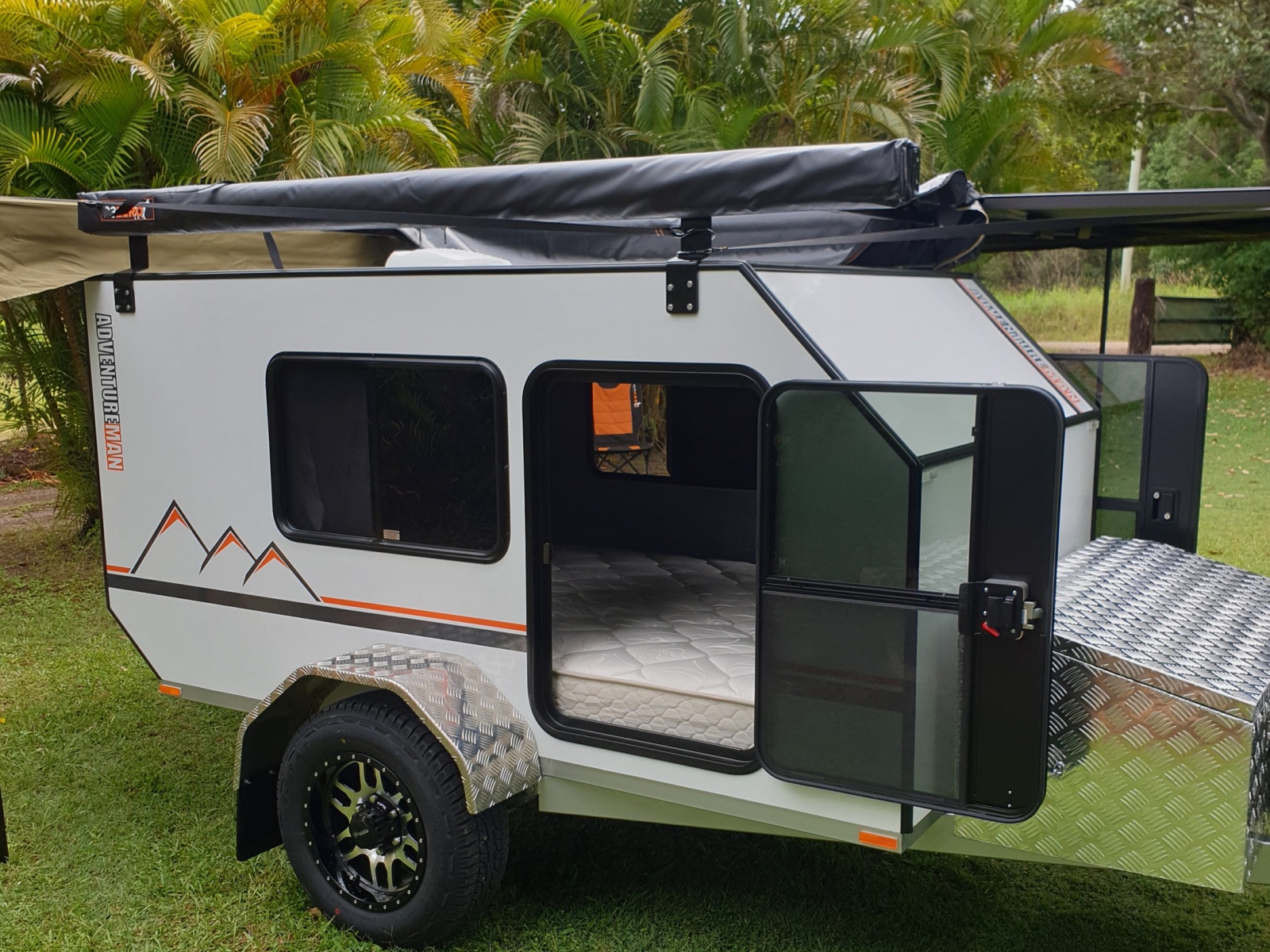 Treka Teardrop Camper Pod With Queen Bed Two Big Doors - AdventureMan